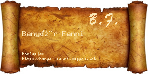 Banyár Fanni névjegykártya