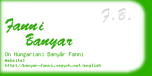 fanni banyar business card